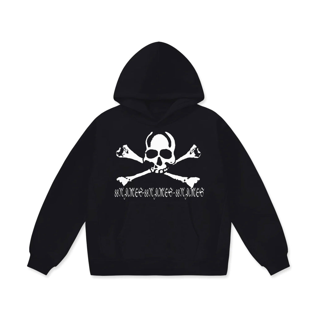 88 Skull And Crossbones Oversize Heavyweight Fleece Hoodie