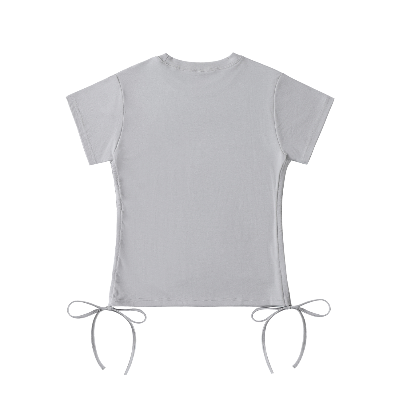 88 Bow Drawstring T-Shirt Grey