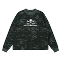 88Names Camo Waffle Boxy Long Sleeve T-shirt