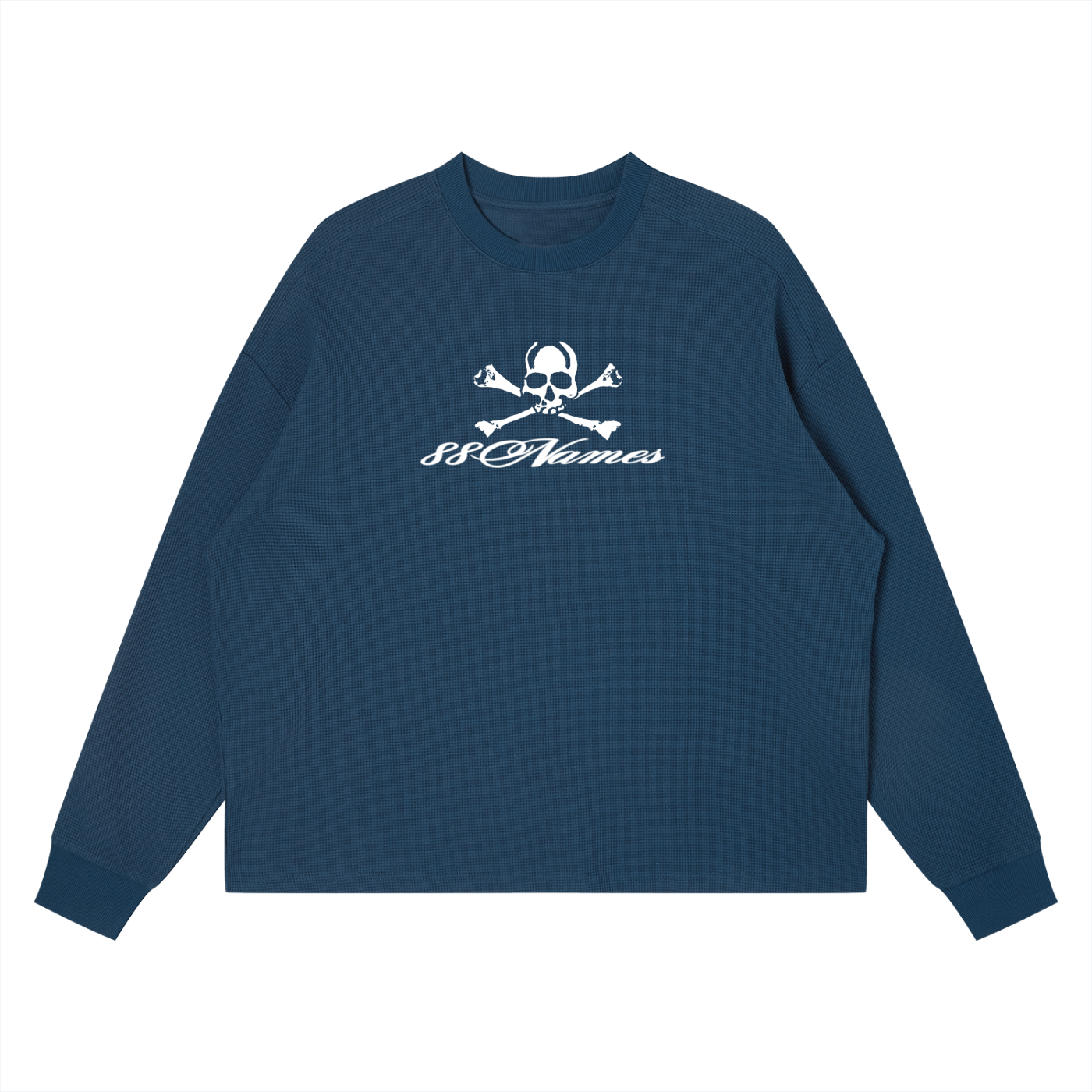 88Names Haze Blue Waffle Boxy Long Sleeve T-shirt