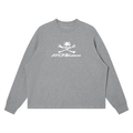 88Names Grey Waffle Boxy Long Sleeve T-shirt