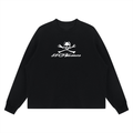 88Names Black Waffle Boxy Long Sleeve T-shirt