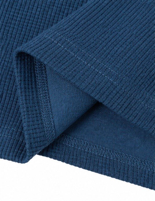 88Names Haze Blue Waffle Boxy Long Sleeve T-shirt