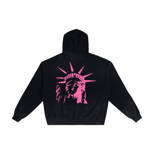 88 NYC Hand-Frayed Sunfade Zip Hoodie