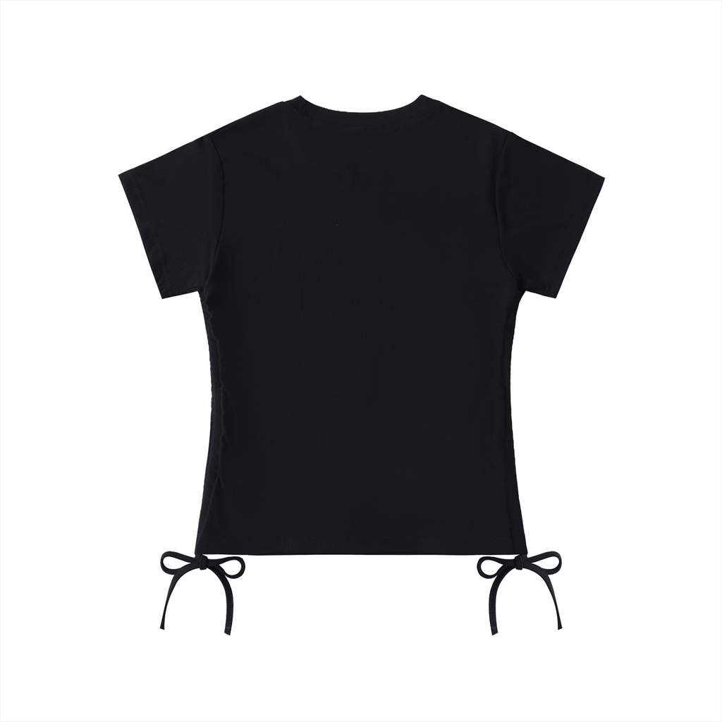 88 Bow Drawstring T-Shirt pink