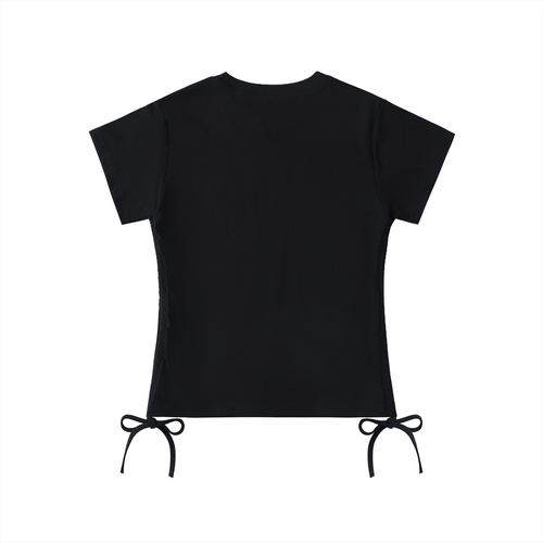 88 Bow Drawstring T-Shirt pink