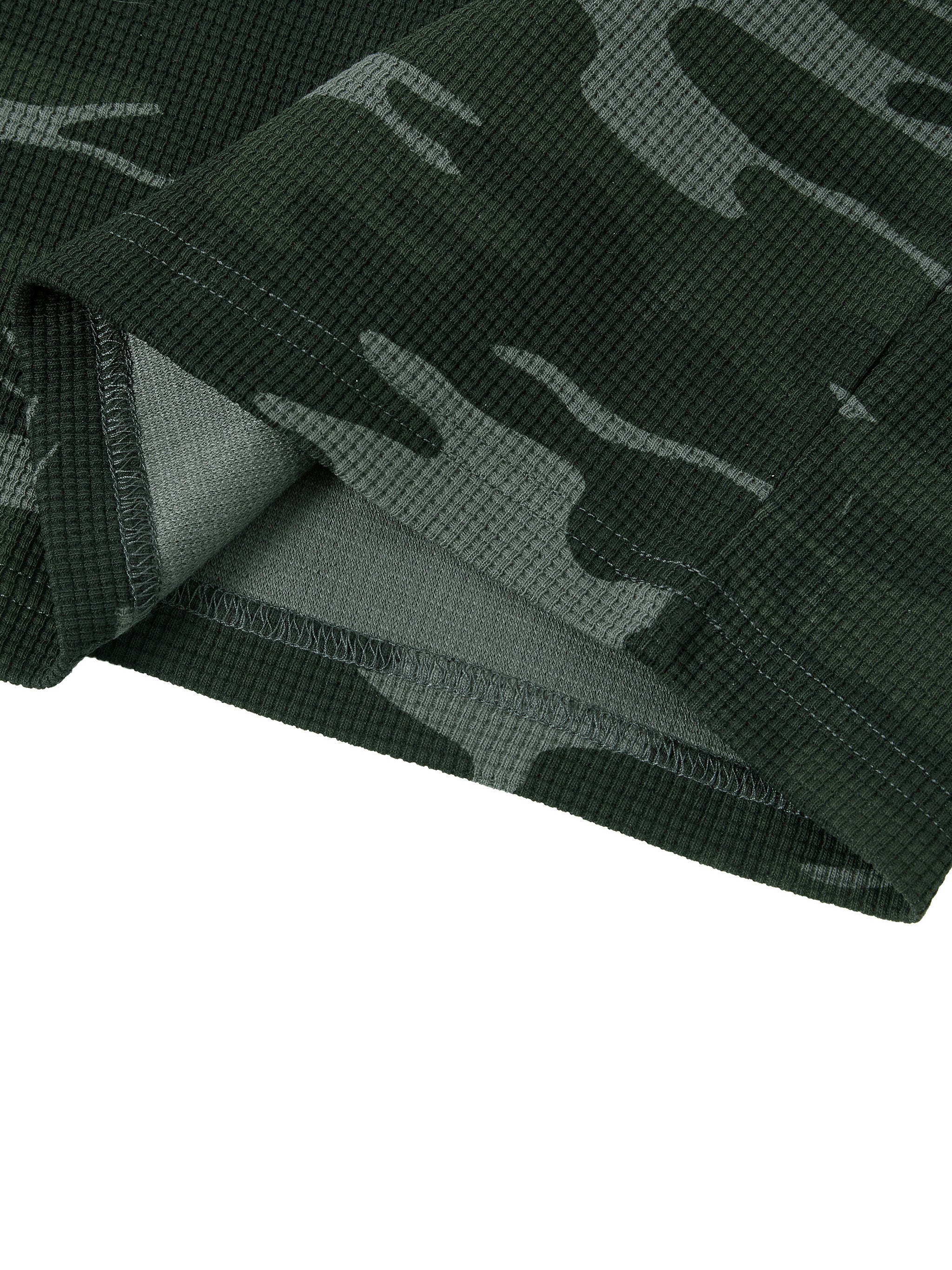 88Names Camo Waffle Boxy Long Sleeve T-shirt